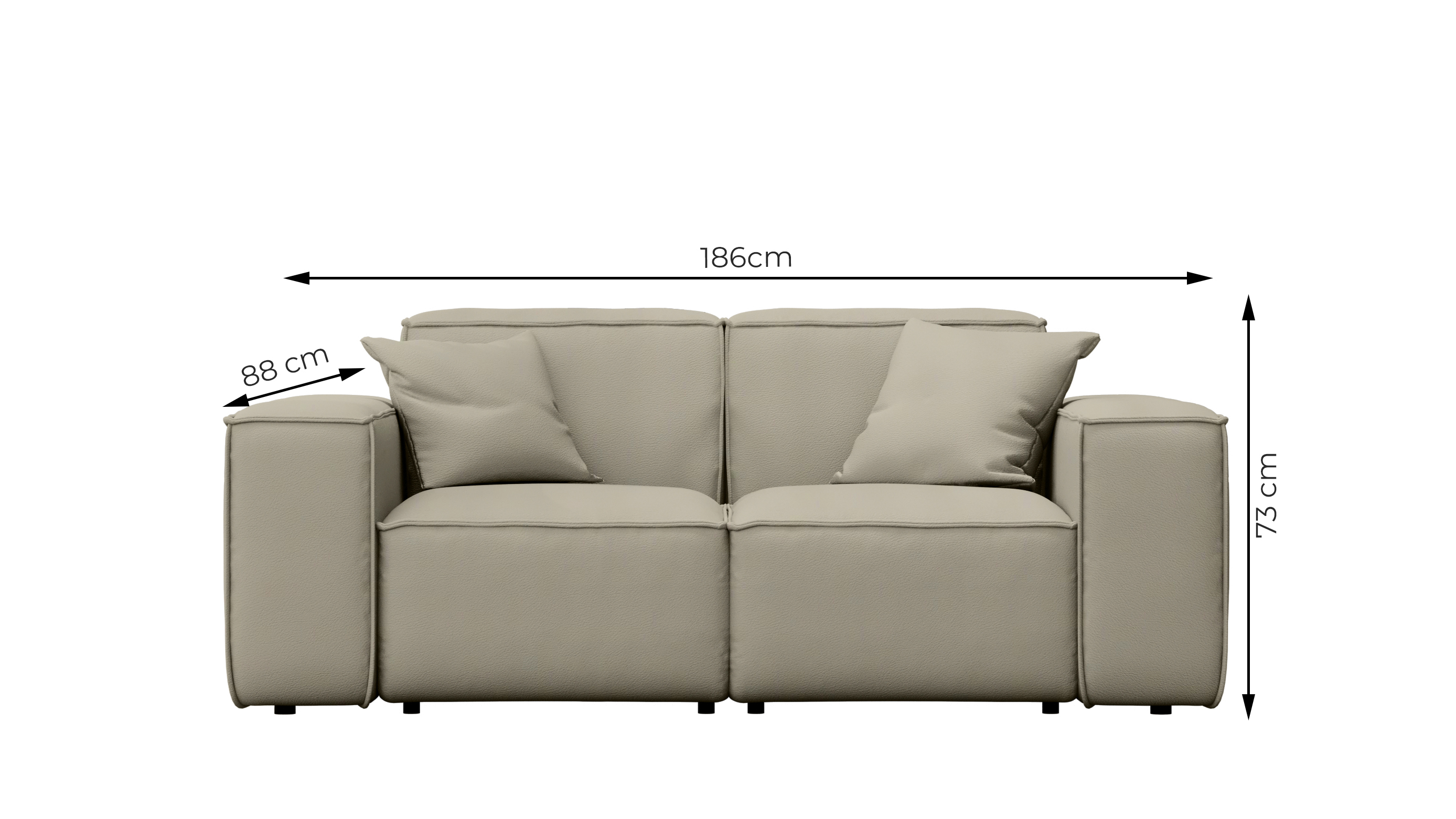 PATIO 2-Sitzer-Gartensofa Abmessungen